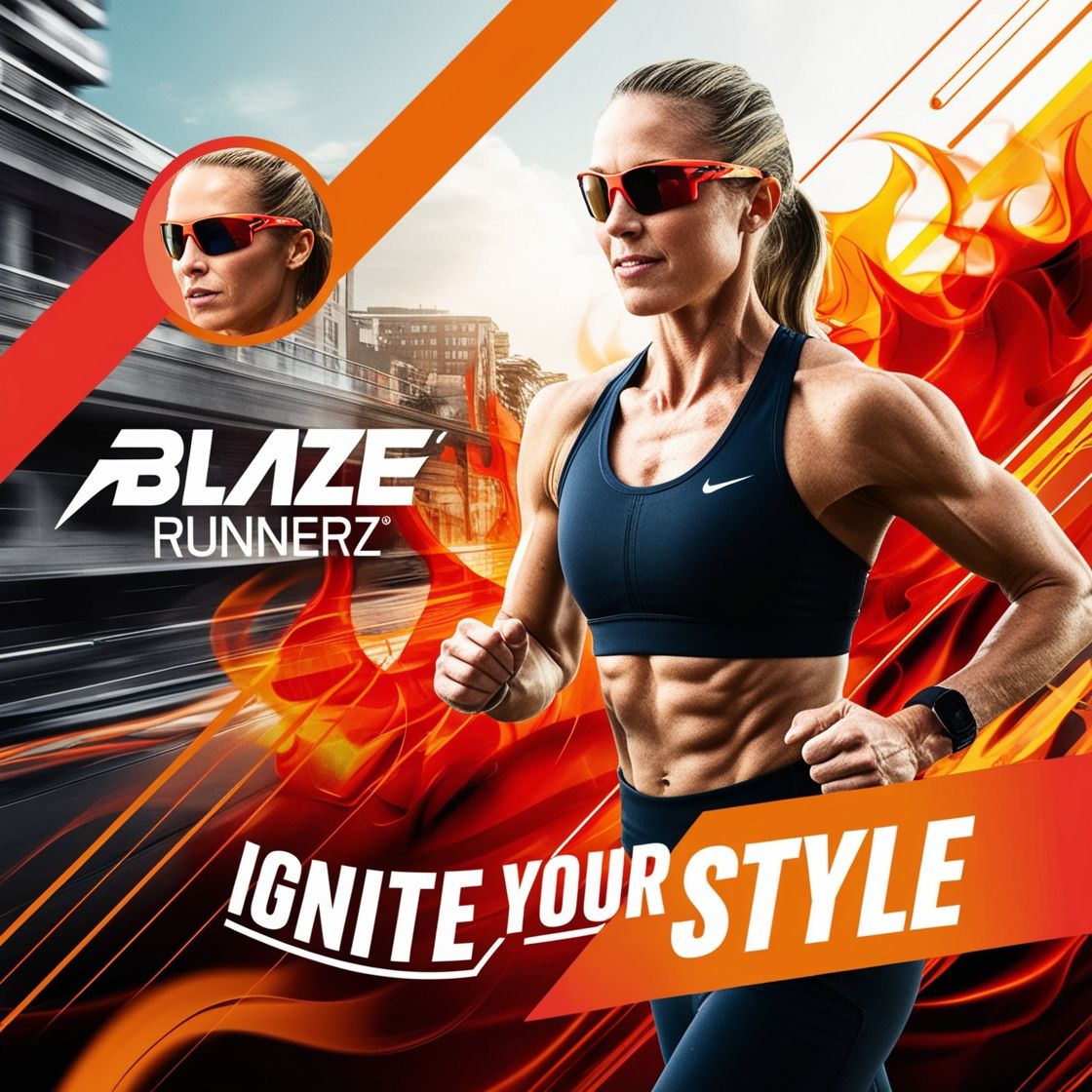 Blaze RunnerZ campaign still: runner in profile wearing red frames
