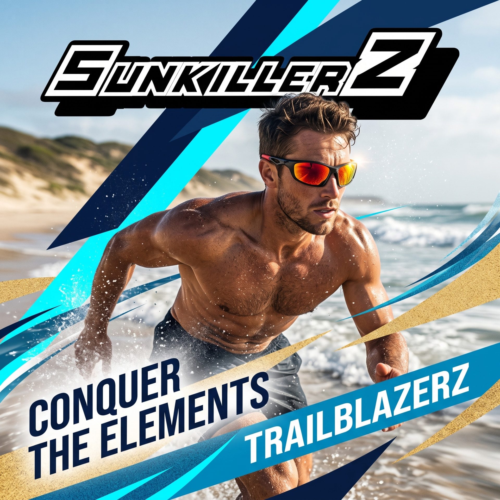 Woman wearing sport sunglasses on a coastal trail